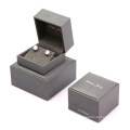 Elegant Plastic Hinged Gray Color Gift Jewelry Packaging Box